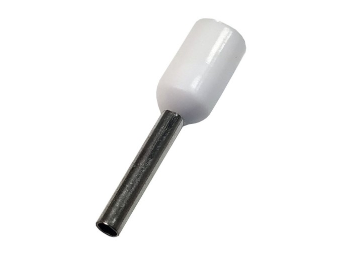 Izolovaná krimpovací dutinka trubičková bílá 0,75 mm², 10 ks