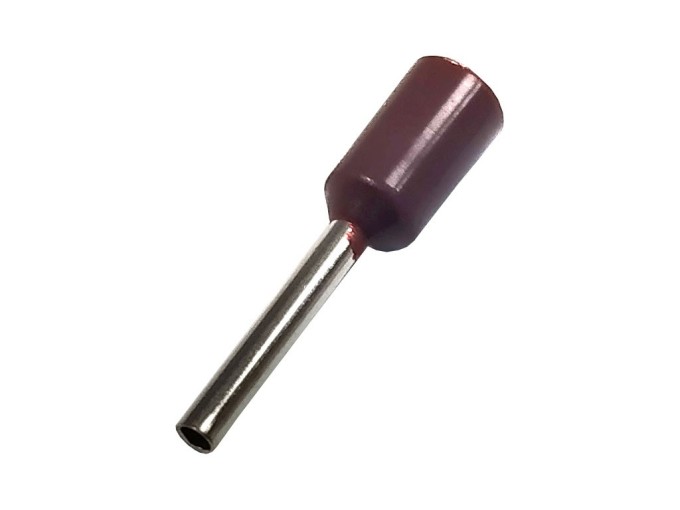Izolovaná krimpovací trubičková dutinka 0,5 mm², hnědá, 10 ks