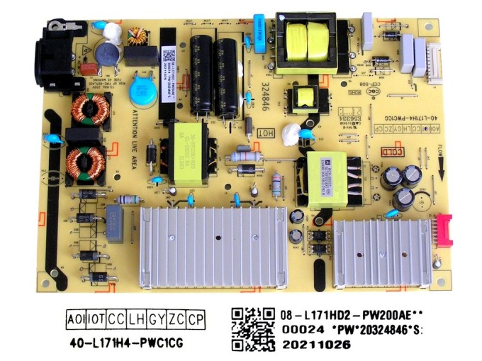 Napájecí zdrojová deska LCD modul TCL 08-L171HD2-PW200AE / 40-L171H4-PWC1CG
