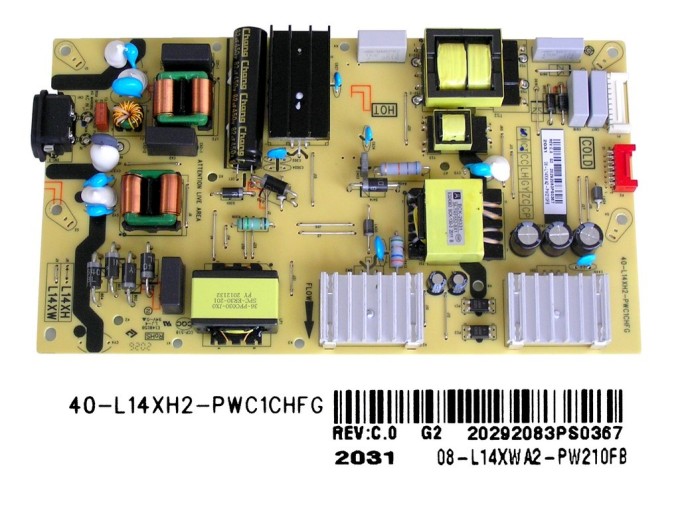 Napájecí zdrojová deska LCD modulu TCL 08-L14XWA2-PW210FB / 40-L14XH2-PWC1CHFG