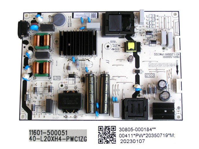 Napájecí zdrojová deska LCD modulu TCL 30805-000184 / 40-L20XH4-PWC1ZG
