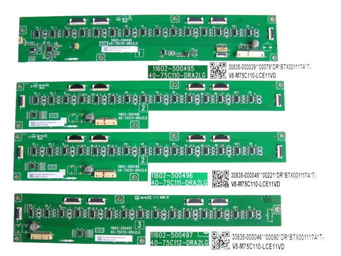 Sada 4 ks LED driver boardů pro LCD TCL 75C11 HDR