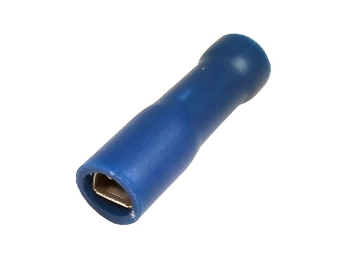 Krimpovací Faston konektor 2,8 mm s modrou izolací - zásuvka