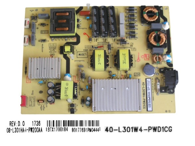 Napájecí zdrojová deska LCD modulu Thomson 08-L301HA4-PW200AA / 40-L301H4-PWB1CG