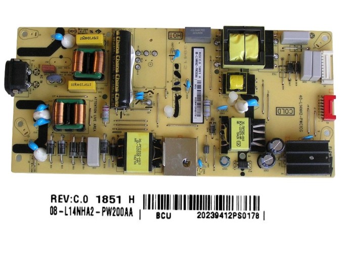 Napájecí zdrojová deska LCD modulu Thomson 08-L14NHA2-PW200AA / 40-L14NH2-PWC1CG