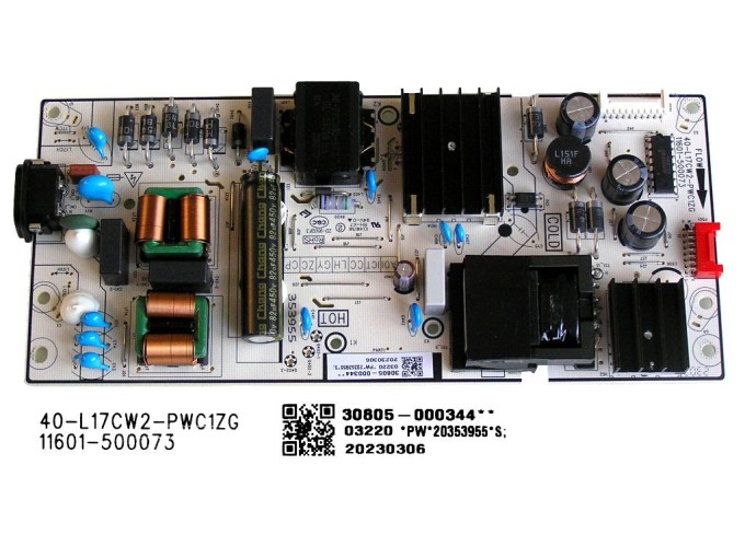 Napájecí zdrojová deska LCD modulu TCL 30805-000344 / SMPS 40-L17CW2-PWC1ZG