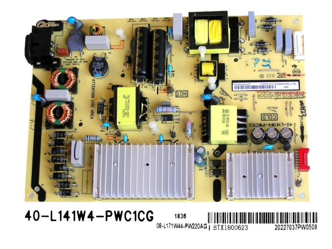 Napájecí zdrojová deska LCD modulu TCL 08-L171W44-PW220AG / SMPS 40-L141W4-PWC1CG