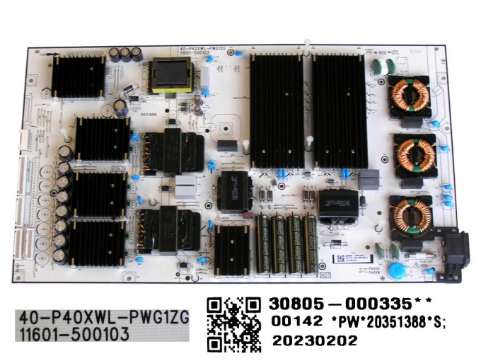 Napájecí zdrojová deska LCD modulu TCL 30805-000335 / 40-P40XWL-PWG1ZG / 11601-500103