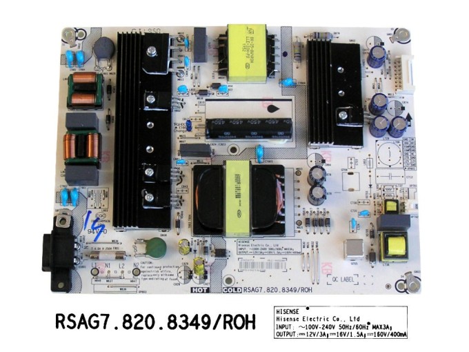 Napájecí zdrojová deska LCD Hisense H43B7500 RSAG7.820.8349/ROH