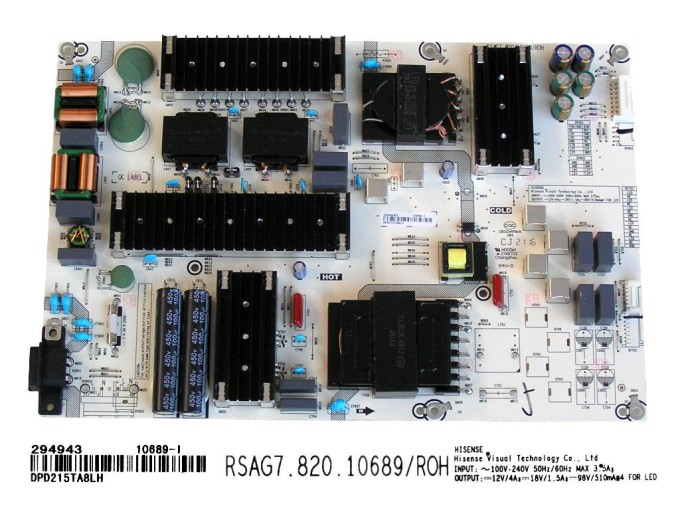 Napájecí zdrojová deska LCD Hisense 75A7GQ RSAG7.820.10689/ROH