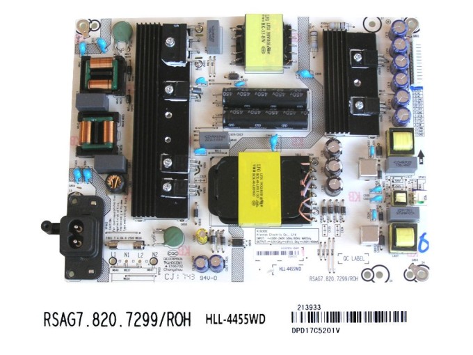 Napájecí zdrojový modul pro Hisense H55NEC6506 TV RSAG7.820.7299/ROH