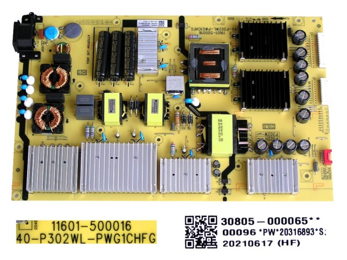 Napájecí zdrojová deska LCD modul TCL 30805-000065 / 40-P302WL-PWG1CHFG / 11601-500016