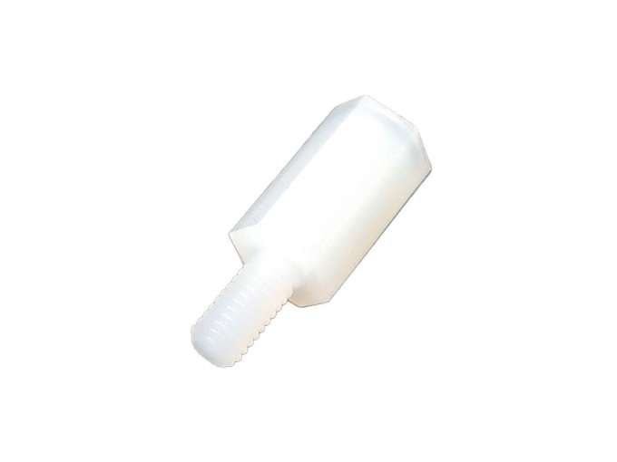 Šestihranný plastový distanční sloupek s M3 závitem, délka 10 mm