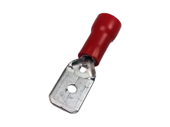 Krimpovací Faston zástrčka 6,3 mm s červenou izolací