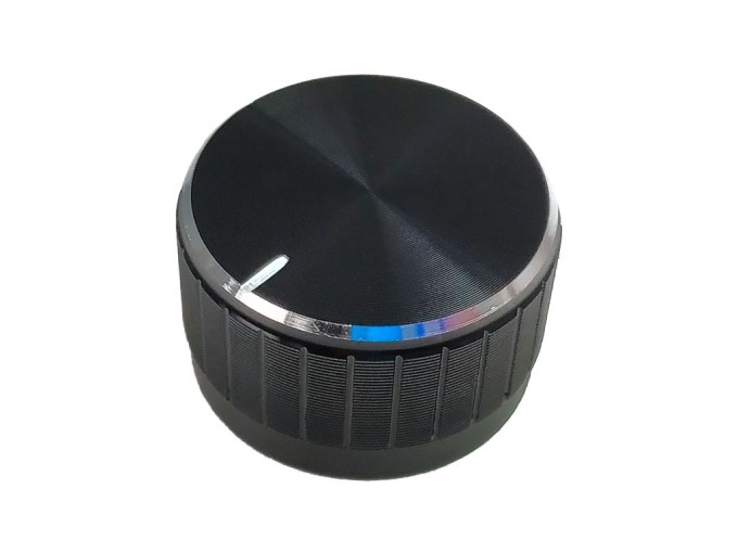 Hliníkový černý knoflík na potenciometr 29 mm s ukazatelem polohy