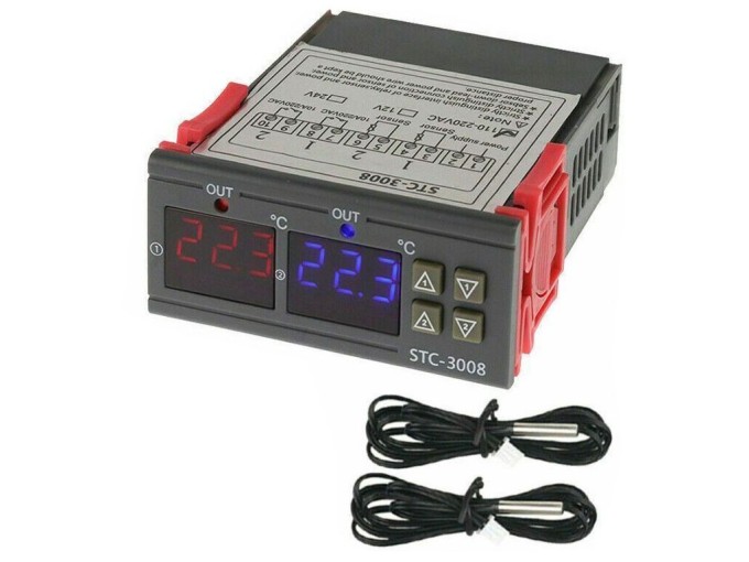 Duální digitální termostat STC-3008 s rozsahem -55°C až 120°C, 12V DC