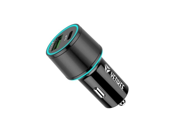 USB a USB-C auto nabíječka 18W s Quick Charge 3.0