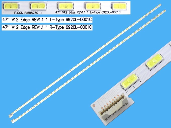 LED podsvícení EDGE 594mm sada 2 ks pro LCD TV 47" V12 REV1.1