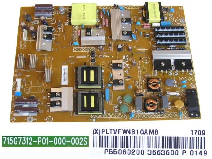 Napájecí zdrojová deska LCD modulu Philips PLTVFW481GAM8 715G7312-P01-000-002S