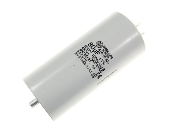 Motorový rozběhový kondenzátor 80uF 400/450V DUCATI s konektory