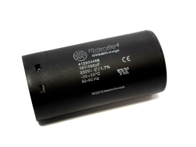Motorový rozběhový kondenzátor 161-193 µF, 250 V s konektory