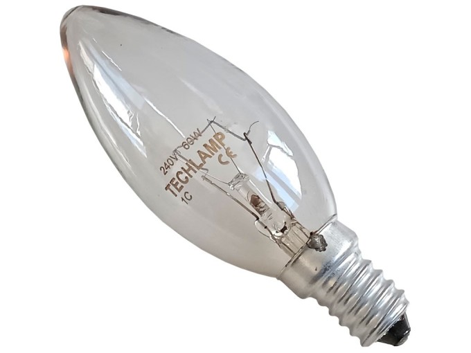 Průmyslová žárovka E14 60W / 230V klasický tvar svíčkové baňky