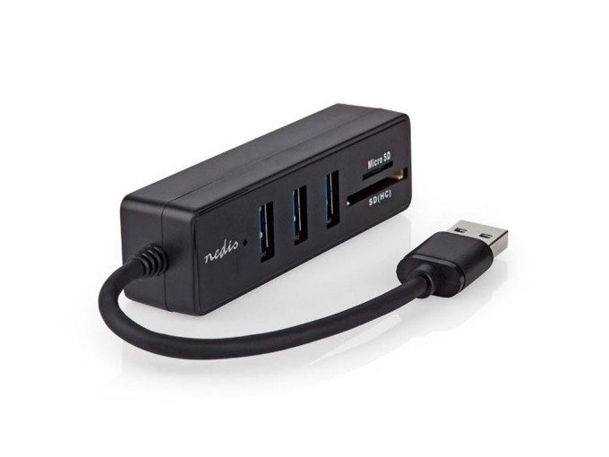 USB hub s 3 porty USB-A 3.2 Gen 1 a čtečkou SD/microSD karet