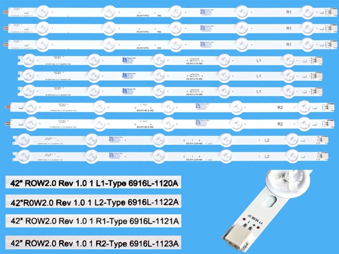 Sada LED podsvícení LG 42" ROW2.0 s 10 pásky DLED TOTAL ARRAY