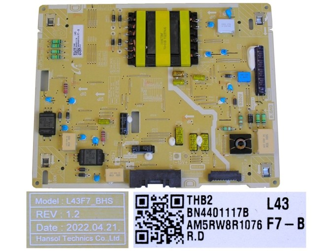 Napájecí zdrojová deska LCD modulu BN44-01117B / SMPS BOARD L43F7_BHS