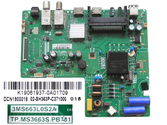 Základní deska LCD modulu Strong SRT32HB3003 / Main board K19061937-0A01709 / TP.MS3663S.PB781
