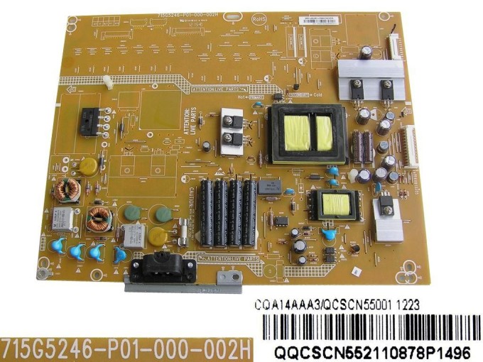 Napájecí zdrojová deska LCD LED modulu CQA14AAA3/QCSCN55001 1223