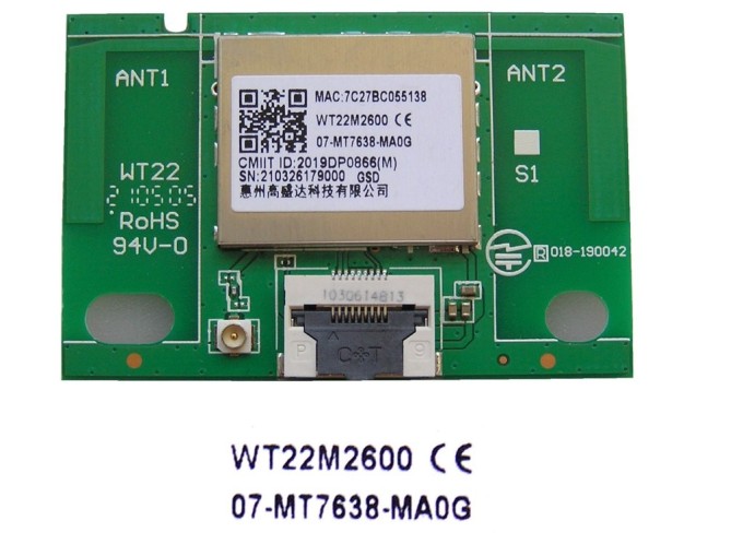 WiFi modul LCD LED TV TCL 07-MT7638-MA0G / network-WIFI WT22M2600