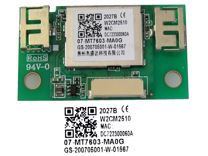 WiFi modul LCD LED TV W2CM2510 / 07-MT7603-MA0G