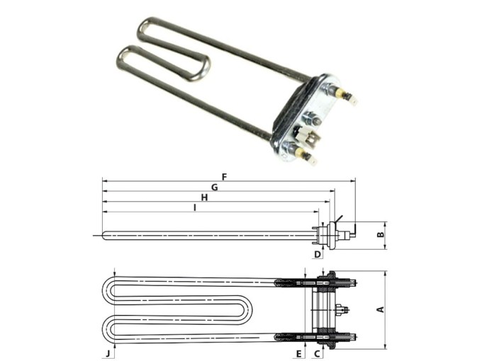 Topné těleso do pračky LG 2000W s čidlem AEG33121503