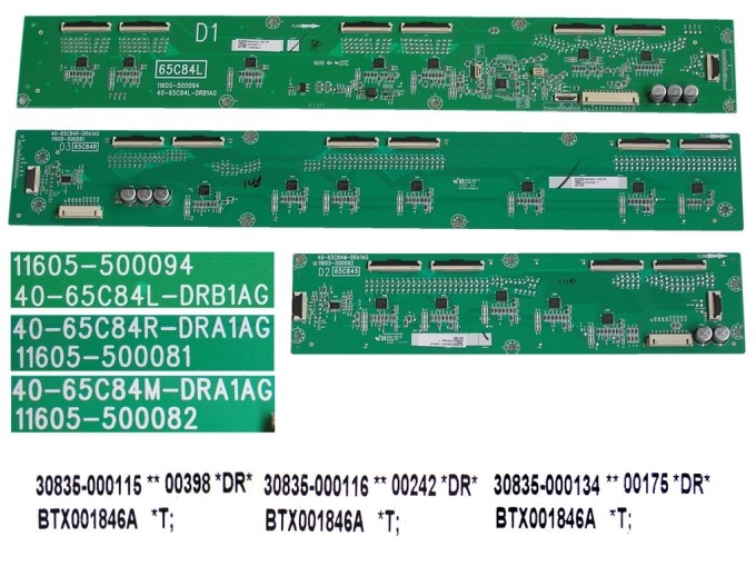 Sada LED driverů pro LCD modul HDR 65C845 TCL 65"