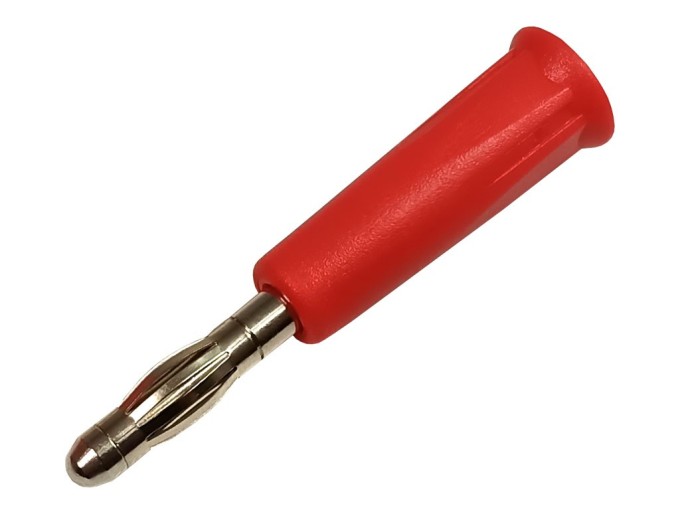 Konektor banánek 4mm červený 24A 60V