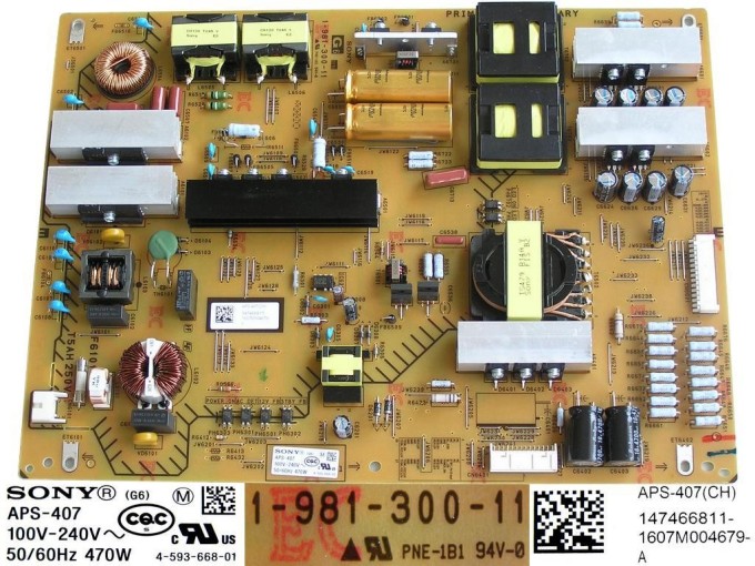 Napájecí zdrojová deska APS-407 / 1-981-300-11 pro LCD TV Sony 65"