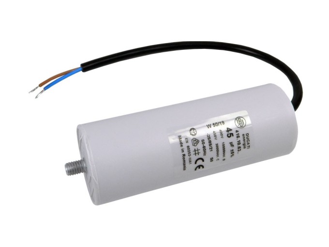 Motorový rozběhový kondenzátor 45uF 400/450V s kabelem