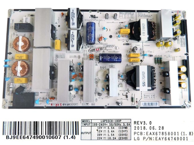 Napájecí zdrojový modul LCD TV EAY64749001 / LGP55C8-18OP