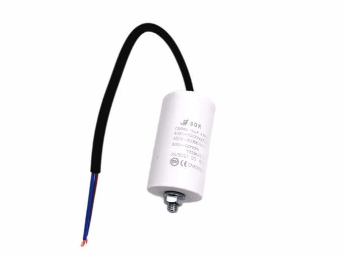 Rozběhový motorový kondenzátor 16 µF s kabelem TC886HS