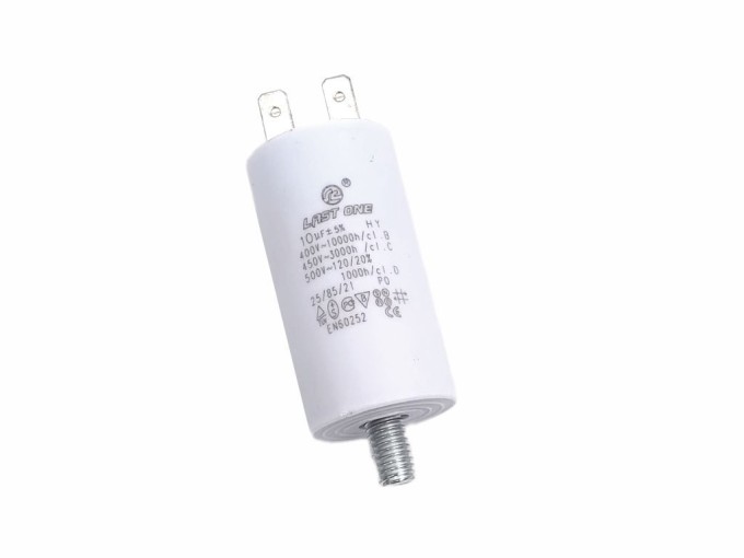 Rozběhový kondenzátor motorový 10µF s konektory TC886DS