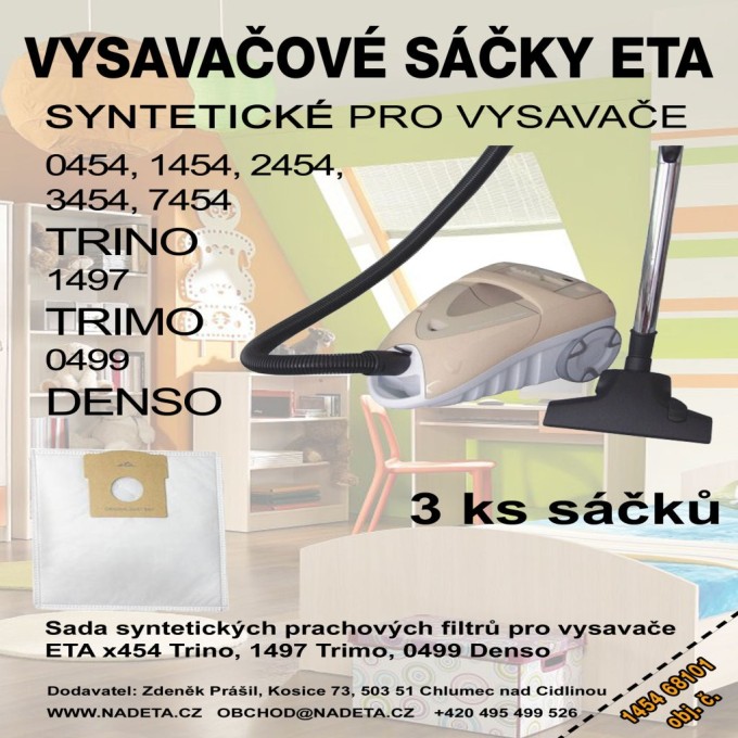 Syntetické sáčky a mikrofiltry do vysavače Eta Trino 3 ks