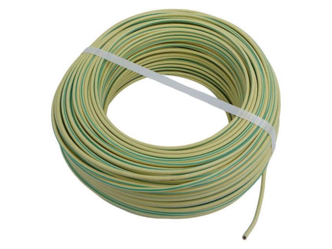 Silikonový kabel CSA 2,5 mm² zelenožlutý