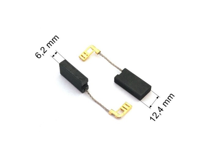 Sada uhlíků do elektromotorů Bosch 2 ks, 6,2 x 12,4 x 25,3 mm