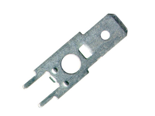 Faston kolík 6,3x0,8mm přímý do PCB, RM 5,08mm, pocíněná mosaz