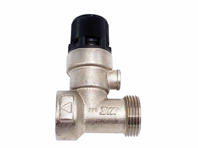 Pojistný přetlakový ventil 3/4" s vnitřním a vnějším závitem, 6,7 bar, délka 52 mm
