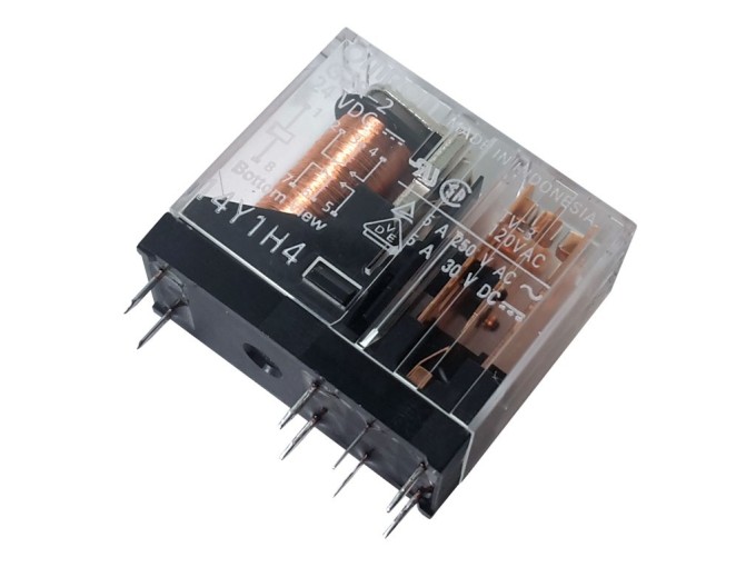 Elektromagnetické relé 24V DC, 1x 250V/5A G2R-2