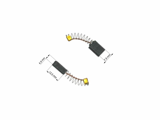 Uhlíkové kartáče do elektromotorů 4,9 x 7,9 x 12,5 mm, sada 2 ks
