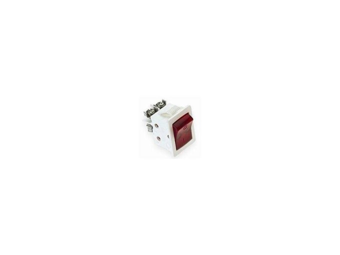 Dvoupólový kolébkový vypínač s doutnavkou 23x28 mm, 16A / 250V WA-12PS