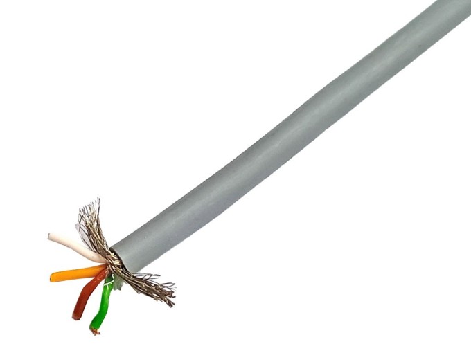 Vícežilový kulatý kabel LIYCY 4x0,14 mm², stíněný, šedý